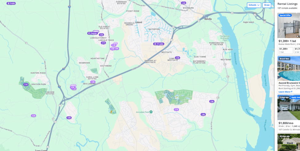 Mapped Zillow Rental Manager Results of Homes with Fences