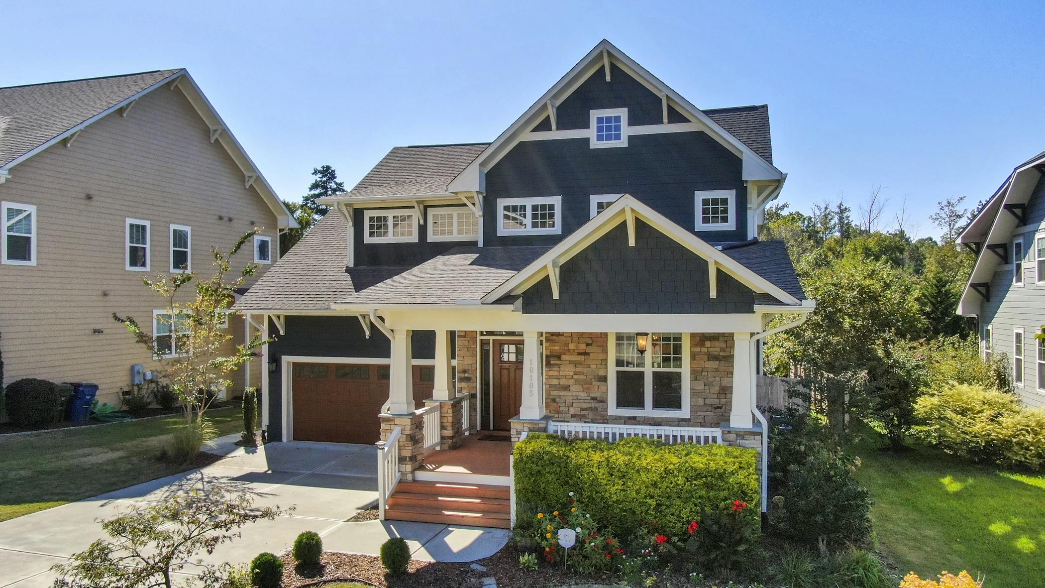 Beautiful modern home in a suburban neighborhood of Raleigh, NC, showcasing investors owning 35% of rental properties.