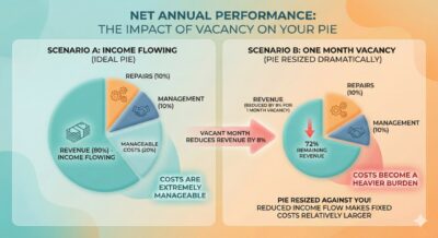 Revenue cost net income pie visualization