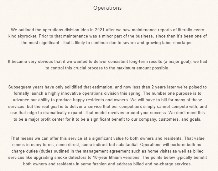 It became obvious if we wanted industry leading results we had to control operations expertly