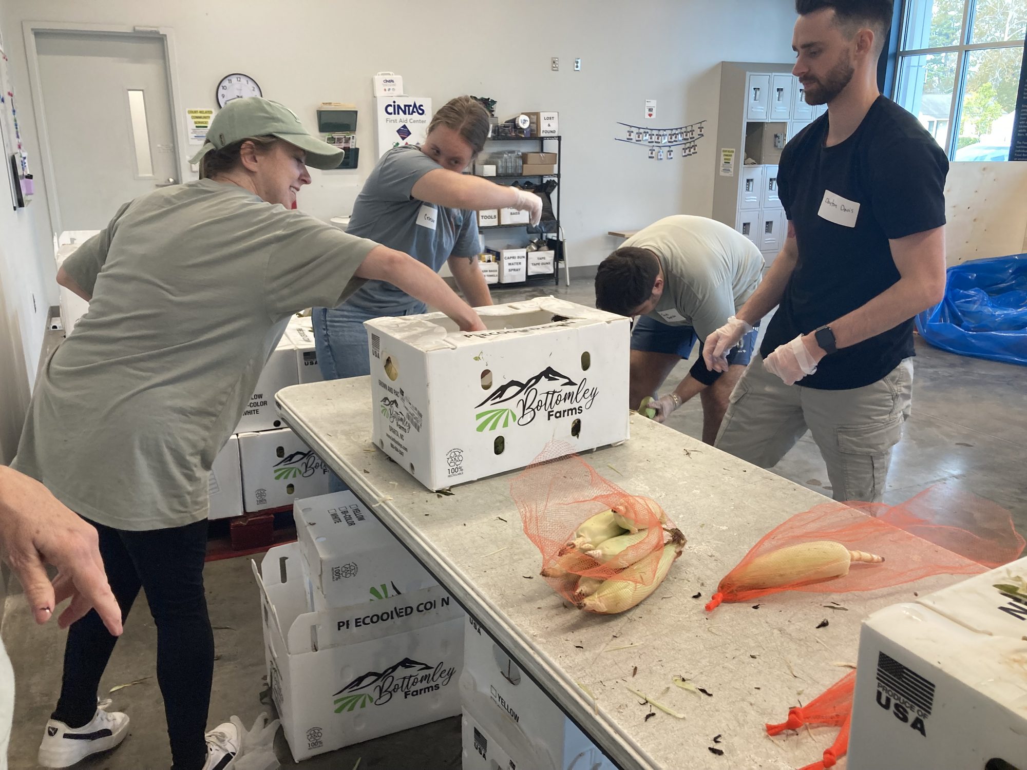 MoveZen Property Management team volunteering at the Food Bank of Central & Eastern North Carolina in Wilmington, NC