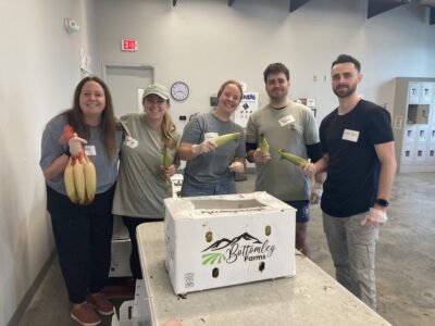 MoveZen Property Management team volunteering at the Food Bank of Central & Eastern North Carolina in Wilmington, NC